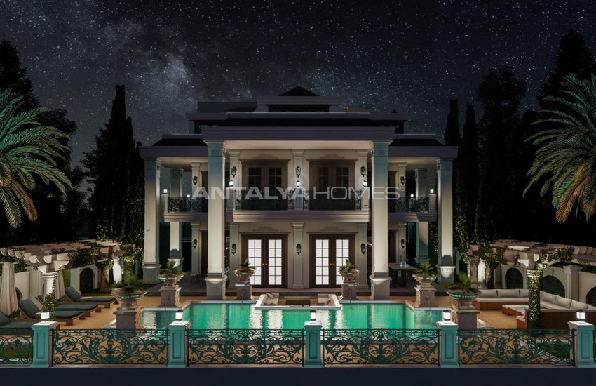 Alanya’da Deniz ve Kale Manzaralı Neoklasik Villa 7