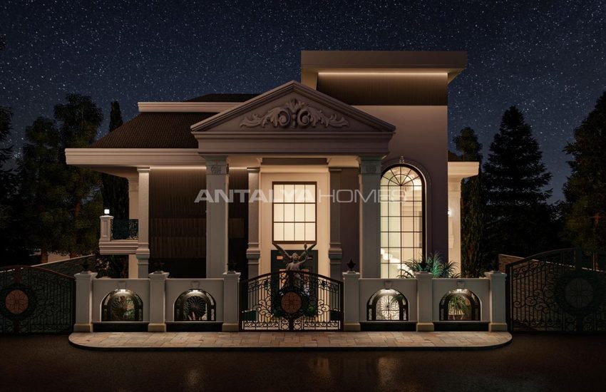 Alanya’da Deniz ve Kale Manzaralı Neoklasik Villa 8