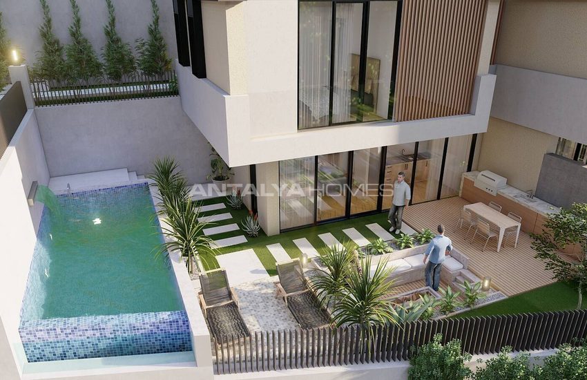 Detached Houses with Sea Views and Pools in Alanya Tepe 5