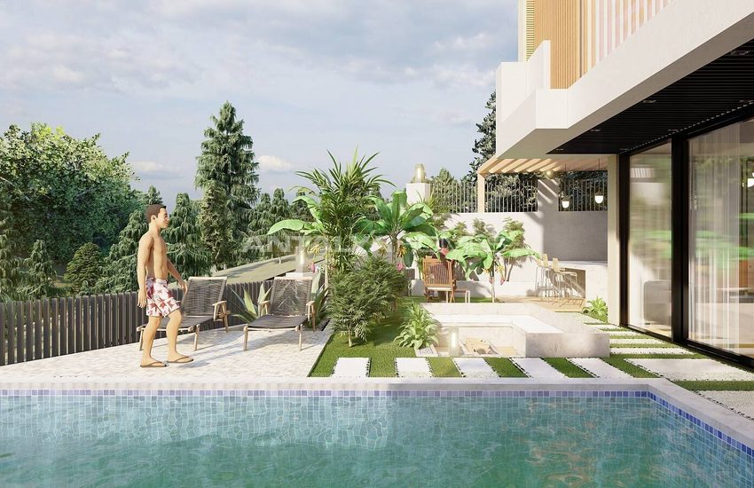 Detached Houses with Sea Views and Pools in Alanya Tepe 6