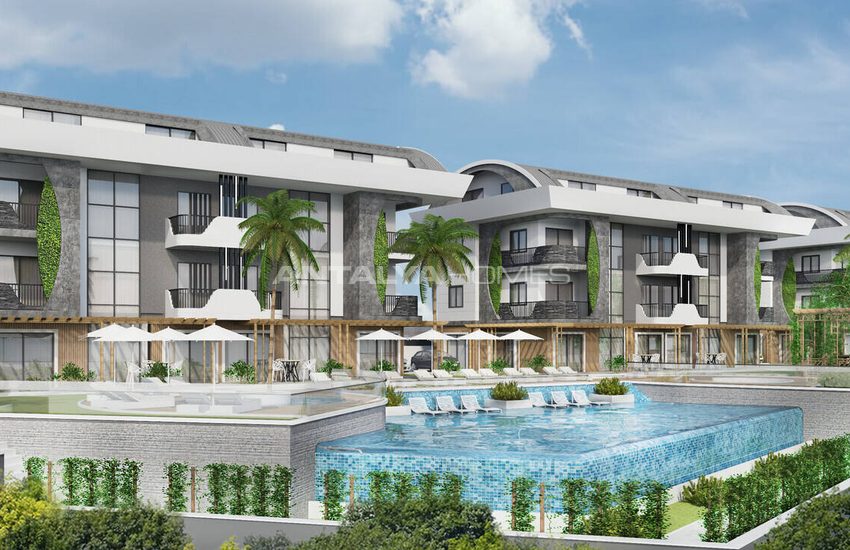 Appartementen In Een Complex Met Overloopzwembad In Alanya