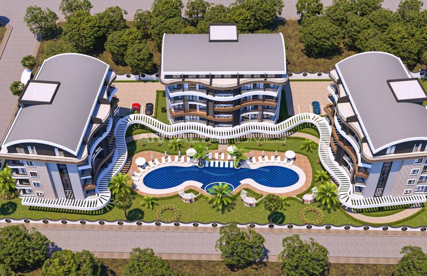 Alanya'da Sosyal Aktiviteli Havuzlu Sitede Satılık Daireler