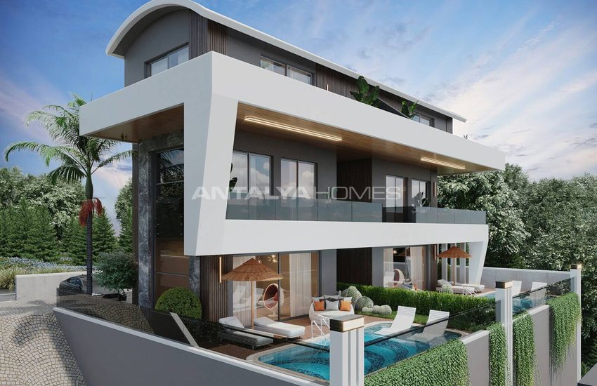 Villas Vue Mer À Vendre Avec Piscine Privée À Alanya Tepe 4