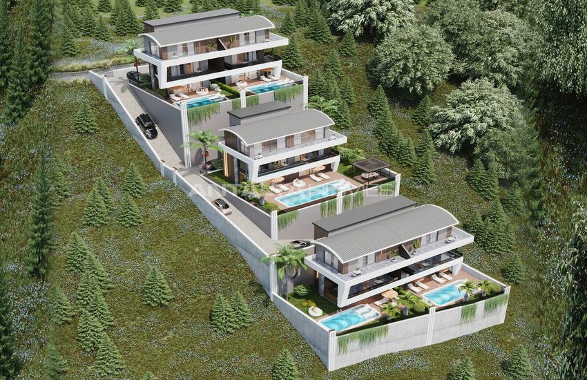 Villas Vue Mer À Vendre Avec Piscine Privée À Alanya Tepe 2