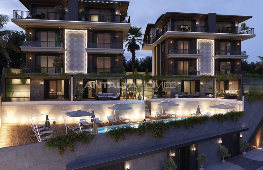 Alanya'da Deniz ve Şehir Manzaralı Dubleks Gayrimenkuller 14