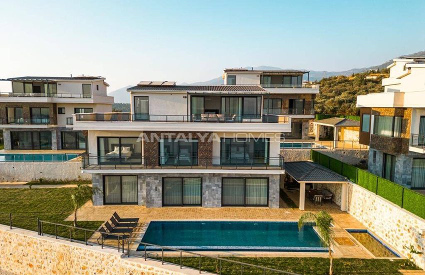 Huizen Met Uitzicht Op Zee En 4 Slaapkamers In Antalya Kalkan 6