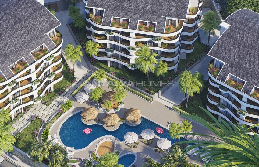 Alanya Oba'da Denize Yakın Sitede Doğa Manzaralı Şık Daireler 1