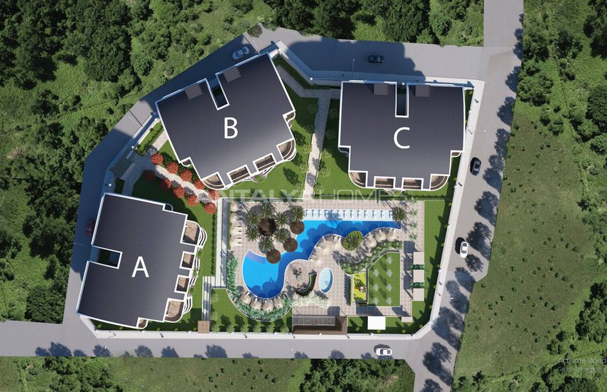 Alanya Oba'da Denize Yakın Sitede Doğa Manzaralı Şık Daireler 6