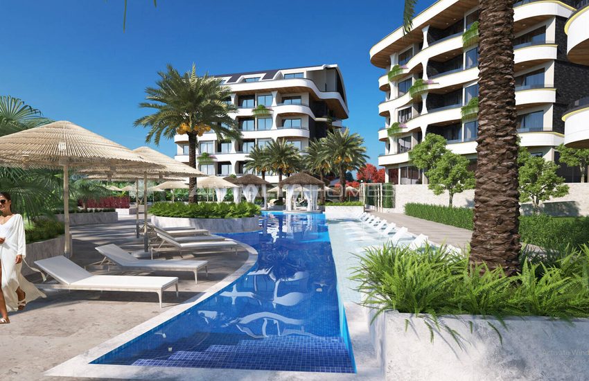 Alanya Oba'da Denize Yakın Sitede Doğa Manzaralı Şık Daireler 10