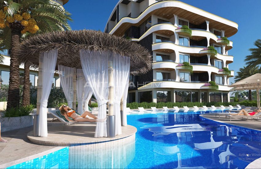 Alanya Oba'da Denize Yakın Sitede Doğa Manzaralı Şık Daireler 11