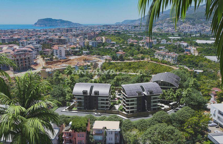 Alanya Oba'da Denize Yakın Sitede Doğa Manzaralı Şık Daireler 4