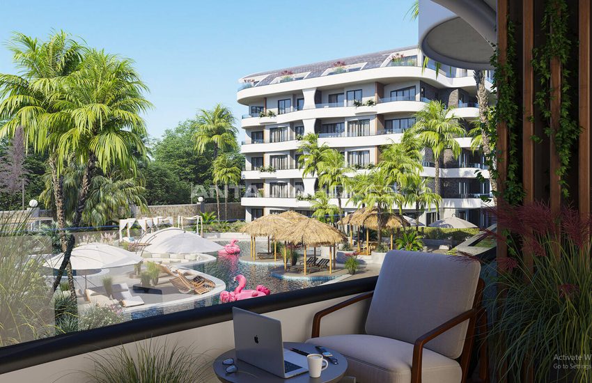 Alanya Oba'da Denize Yakın Sitede Doğa Manzaralı Şık Daireler 12