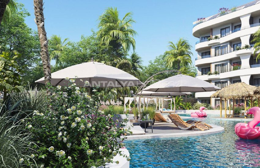 Alanya Oba'da Denize Yakın Sitede Doğa Manzaralı Şık Daireler 13