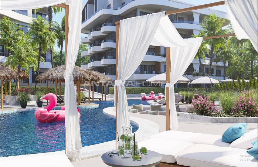 Alanya Oba'da Denize Yakın Sitede Doğa Manzaralı Şık Daireler 15
