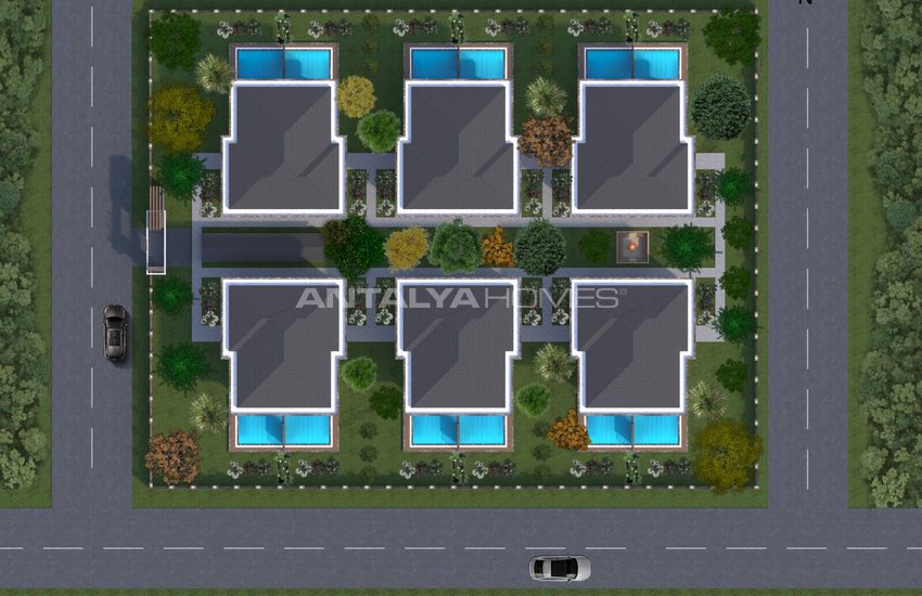 4-bedroom Houses with Pool and Garden in Dosemealti 5