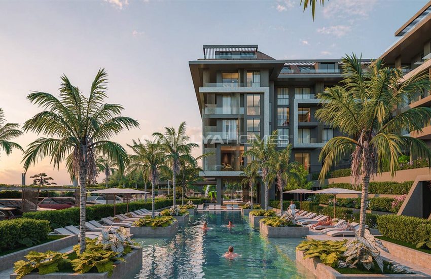 Appartementen In Resortstijl Aan Zee In Alanya, Turkije