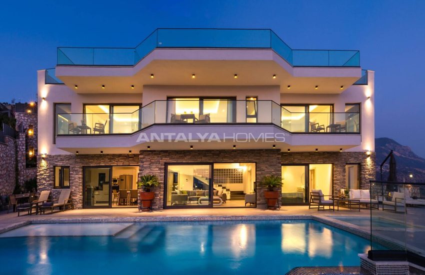6-sovrum Villa Med Havsutsikt I Antalya Kalkan