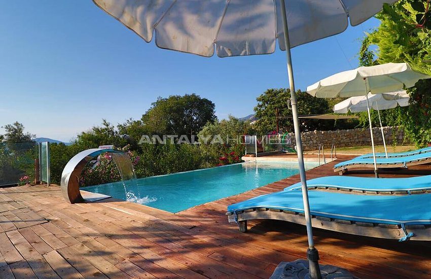 Stone and Wooden Villa with Clear Sea View in Fethiye Faralya 2