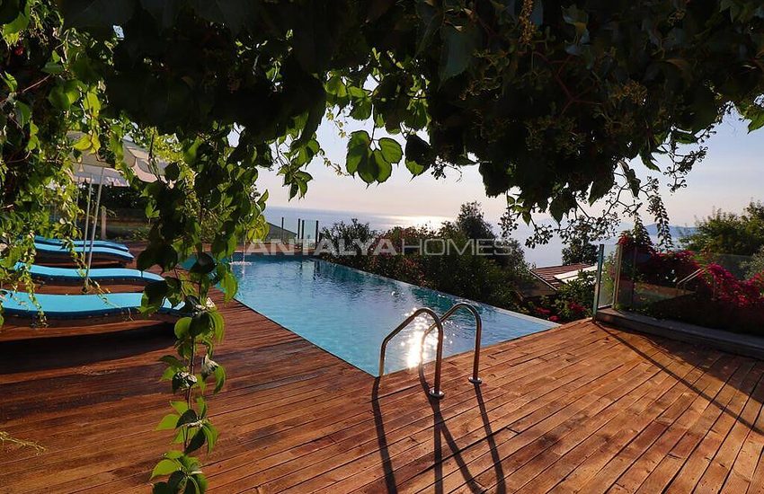 Stone and Wooden Villa with Clear Sea View in Fethiye Faralya 3