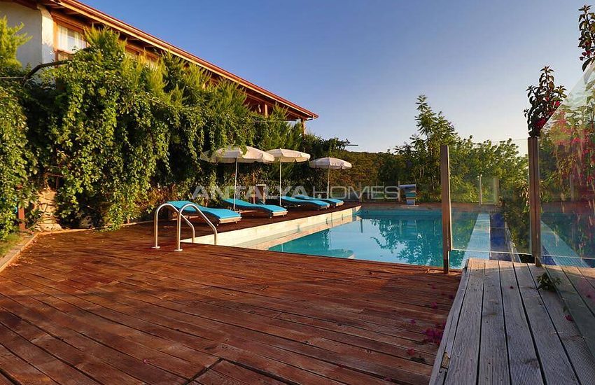 Stone and Wooden Villa with Clear Sea View in Fethiye Faralya 4