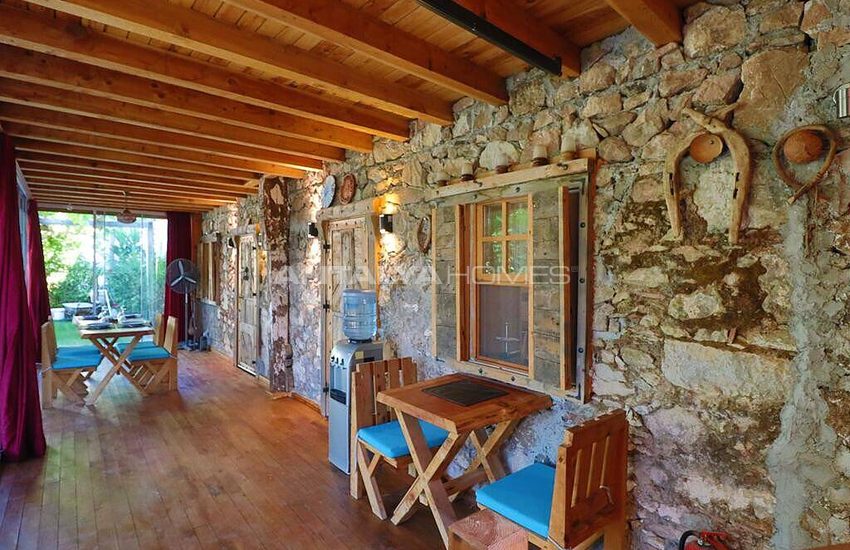 Stone and Wooden Villa with Clear Sea View in Fethiye Faralya 5