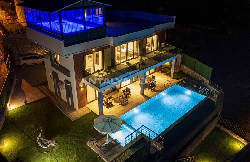 Fethiye Faralya’da Açık ve Kapalı Havuzlu Müstakil Villa 10