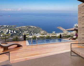 Panoramablick Över Havet Stenvillor I Bodrum Yalikavak 1