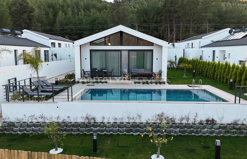 3-bedroom Detached Houses with Pool in Mugla Seydikemer