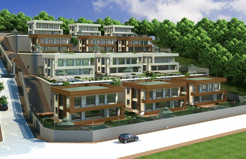 Panoramic Sea and Castle View Villas in Alanya Kargicak 9