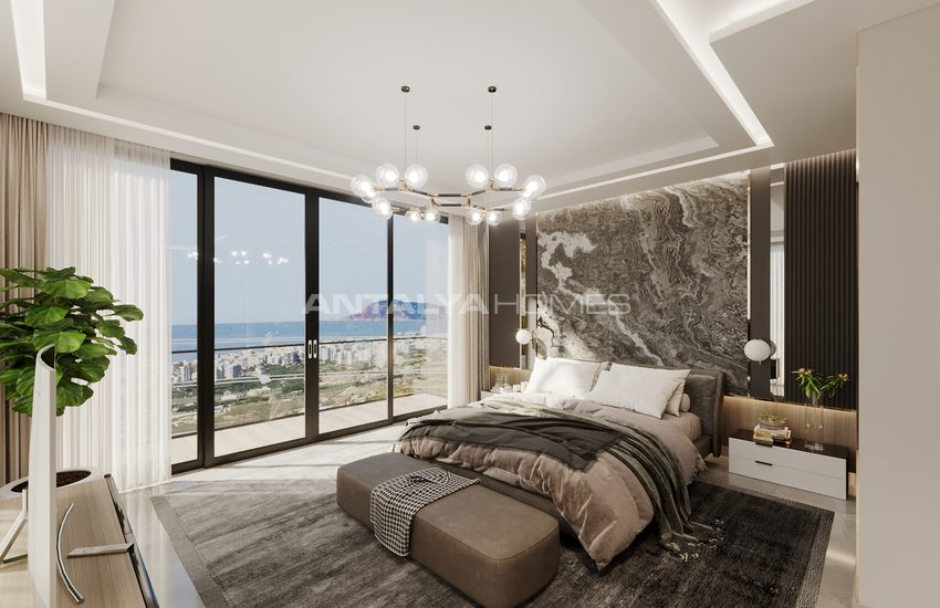 Nybyggda Fristående Villor Med Utsikt Över Havet Och Alanyas Slott 20