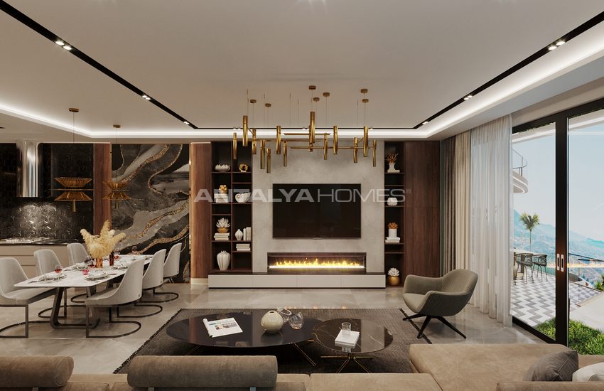 Nybyggda Fristående Villor Med Utsikt Över Havet Och Alanyas Slott 9