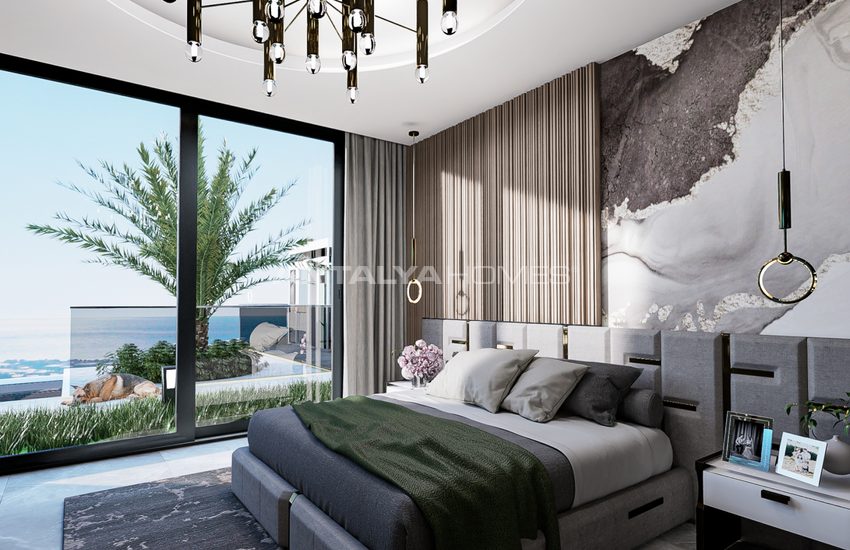 Nybyggda Fristående Villor Med Utsikt Över Havet Och Alanyas Slott 27