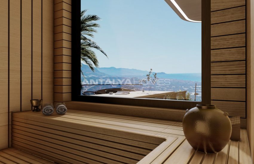 Nybyggda Fristående Villor Med Utsikt Över Havet Och Alanyas Slott 35