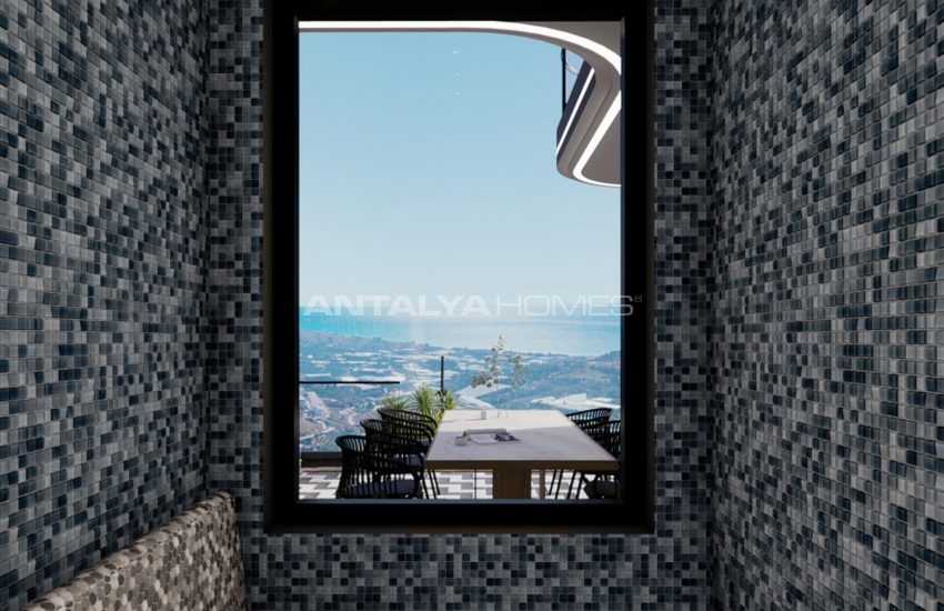 Nybyggda Fristående Villor Med Utsikt Över Havet Och Alanyas Slott 36