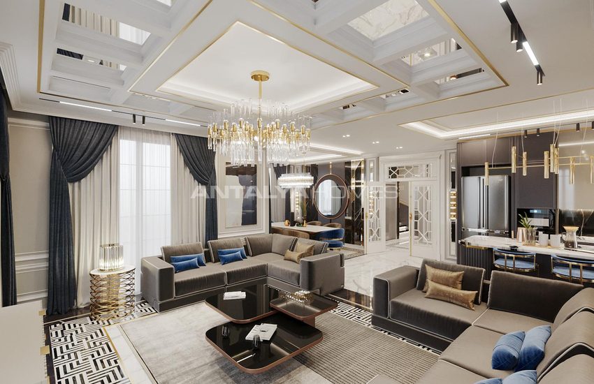 Alanya’da Deniz ve Kale Manzaralı Neoklasik Villa 9