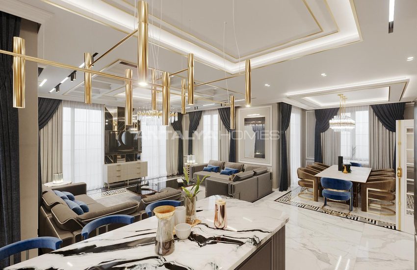 Alanya’da Deniz ve Kale Manzaralı Neoklasik Villa 11