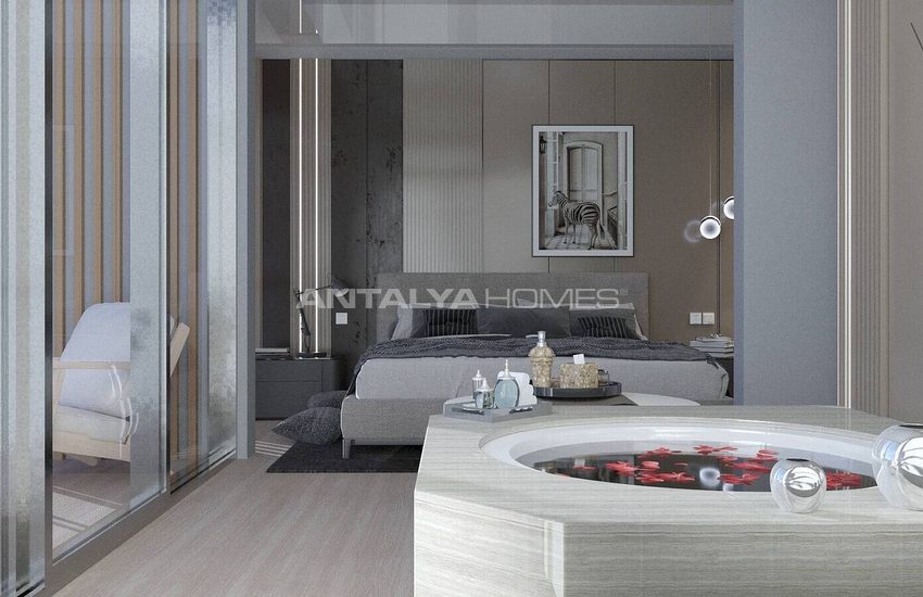 Detached Houses with Sea Views and Pools in Alanya Tepe 14