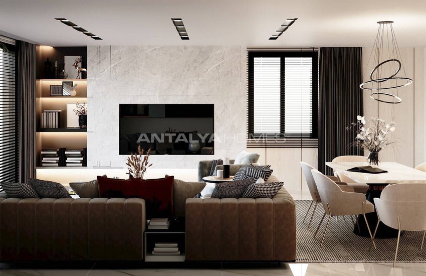 4-bedroom Houses with Pool and Garden in Dosemealti 6
