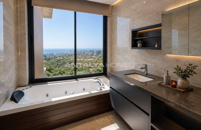 Alanya'da Deniz Manzaralı ve Havuzlu Müstakil Şık Villa 59