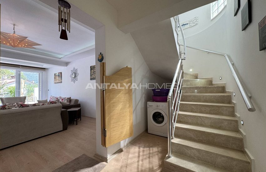 Fethiye Ölüdeniz'de Kısa Dönem Kiralamaya Uygun Havuzlu Şık Villa 35