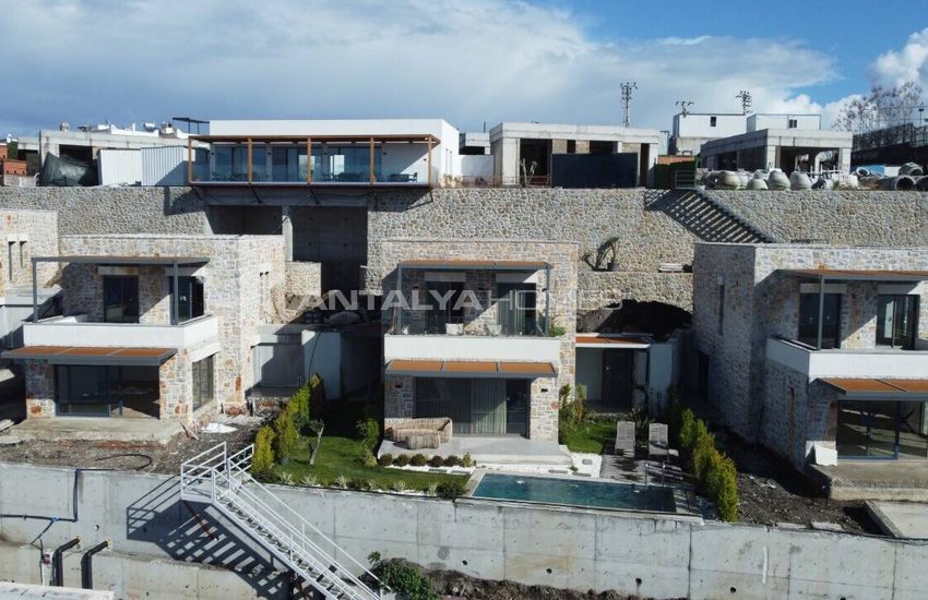 Stone Clad Sea View Detached Villas in Bodrum Yalikavak 43