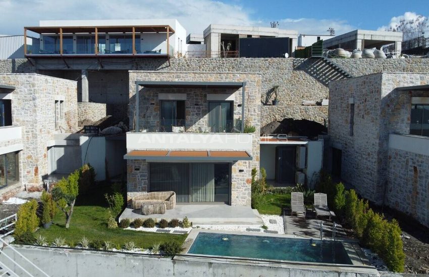 Stone Clad Sea View Detached Villas in Bodrum Yalikavak 40