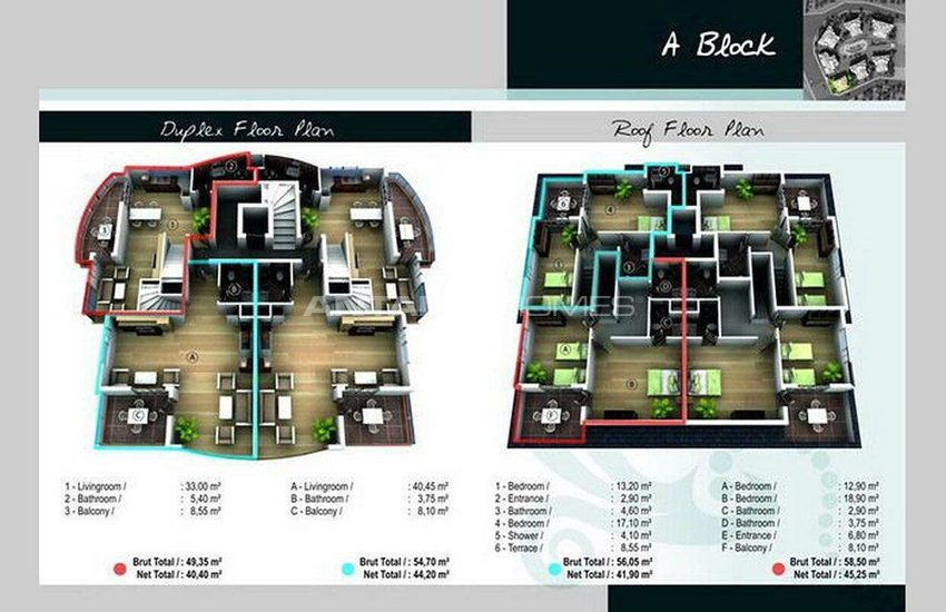Turnkey Properties with Castle and Sea View in Alanya 34