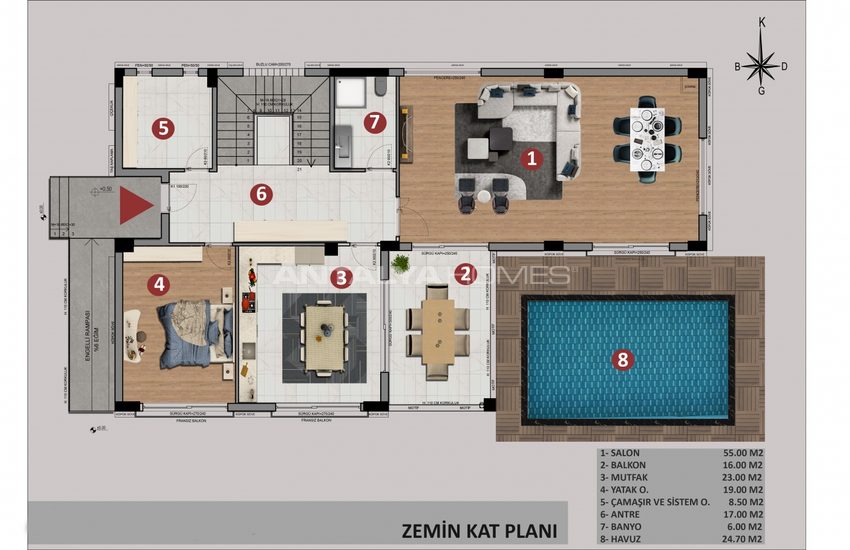 Smart Villas with 350 M² Private Garden in Antalya Döşemealtı 12