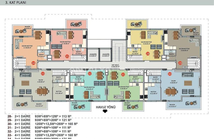 Immobiliers Avec Riches Caractéristiques À Alanya Oba 45