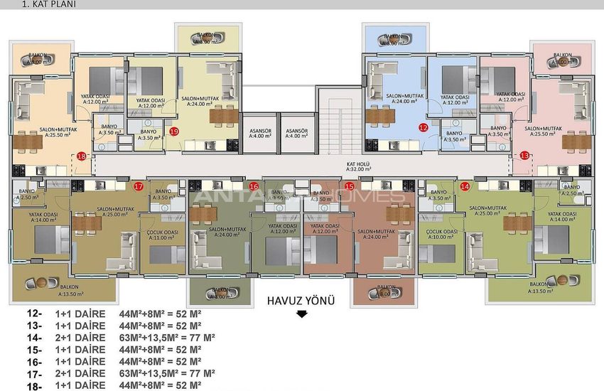 Immobiliers Avec Riches Caractéristiques À Alanya Oba 49