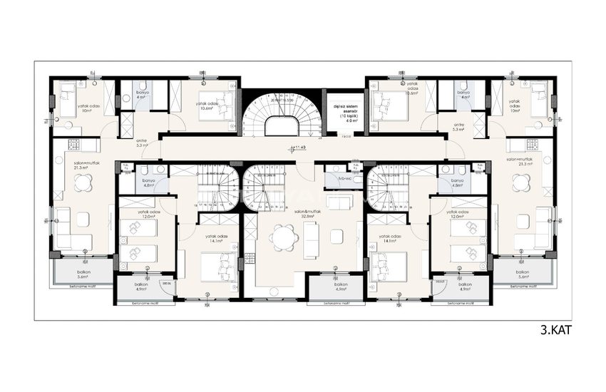Centrally Located Apartments with Swimming Pool in Alanya 11