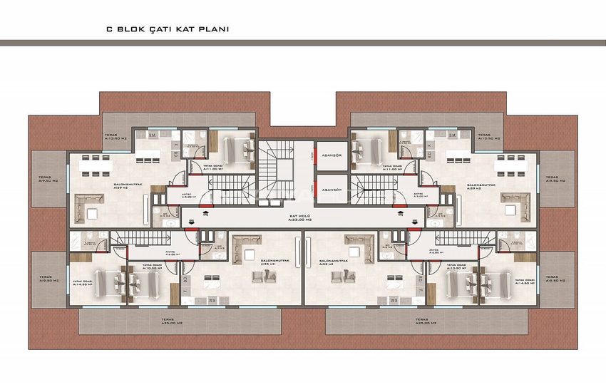 Appartementen In Een Beveiligd Complex Met Zwembaden In Kestel Alanya 40
