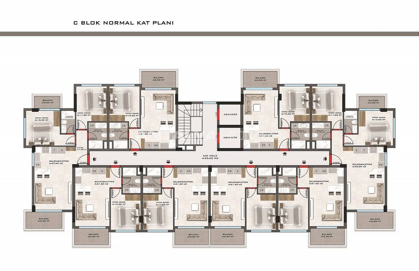 Appartementen In Een Beveiligd Complex Met Zwembaden In Kestel Alanya 39