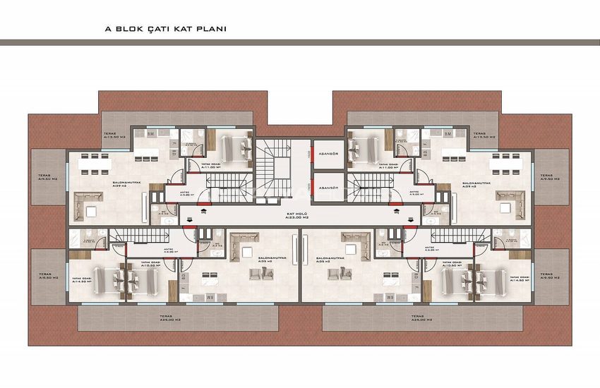 Appartementen In Een Beveiligd Complex Met Zwembaden In Kestel Alanya 25